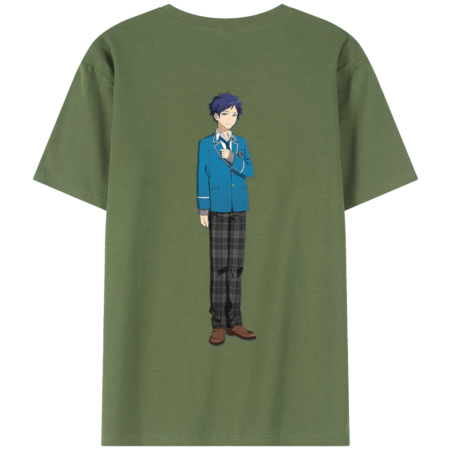 （画像用） あんさんぶるスターズ! Ensemble Stars 綿100％ メンズ半袖Tシャツ（バックプリント） 通気性